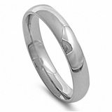 5mm Silver Stainless Steel Ring Mens Women's Wedding Band