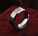 8mm Silver Tungsten Ring Men's Wedding Band Wedding Ring
