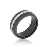 8mm Engagement Ring Eternity Ring Wedding CZ Eternity Band Womens Black Ceramic Cubic Zirconia