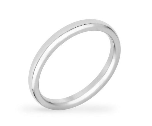 2mm Silver Stainless Steel Ring Mens Womens Wedding Band Eternity