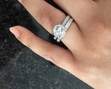 3.6c Round Cut Wedding Ring Set Engagement Diamond Simulated CZ 925 Sterling Silver Platinum ep
