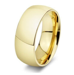 Men's 8mm Stainless Steel 18k Gold Bonded Men's Wedding Band Ring Engagement