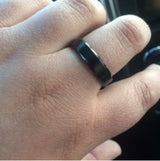 6mm Tungsten Ring Men's Tungsten Wedding Band Black Womens Black Band Wedding Ring