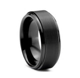 6mm Tungsten Ring Men's Tungsten Wedding Band Black Womens Black Band Wedding Ring